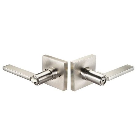 YALE RESIDENTIAL Edge YE Series Privacy Turn Button Lock with Seabrook Lever and Square Rose US15 (619) Satin Nickel YR21SBSQ619